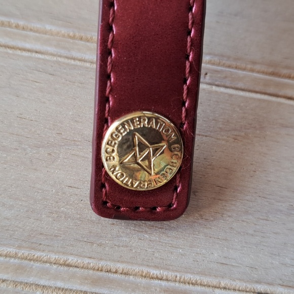 BCBGeneration Vtg. 90's #Blessed Red Gold Snap Clasp Y2K Bracelet - Picture 2 of 5